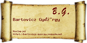 Bartovicz György névjegykártya